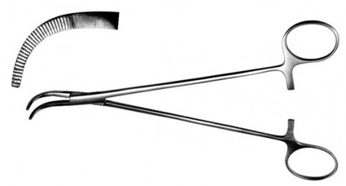 Зажим для желчных протоков изогнутый, 190 мм. З-13-2